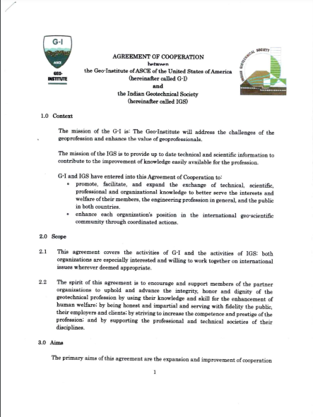 IGS-GI Agreement of Co-operation