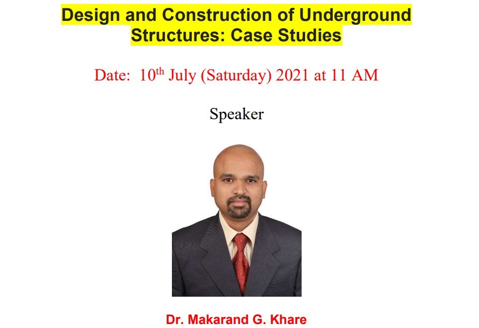 WEBINAR  on  Design and Construction of Underground  Structures: Case Studies